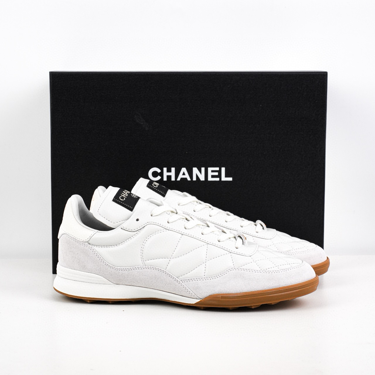 Chanel CC Quilted Calfskin Suede Sneakers Chanel CC Quilted Calfskin Suede Sneakers