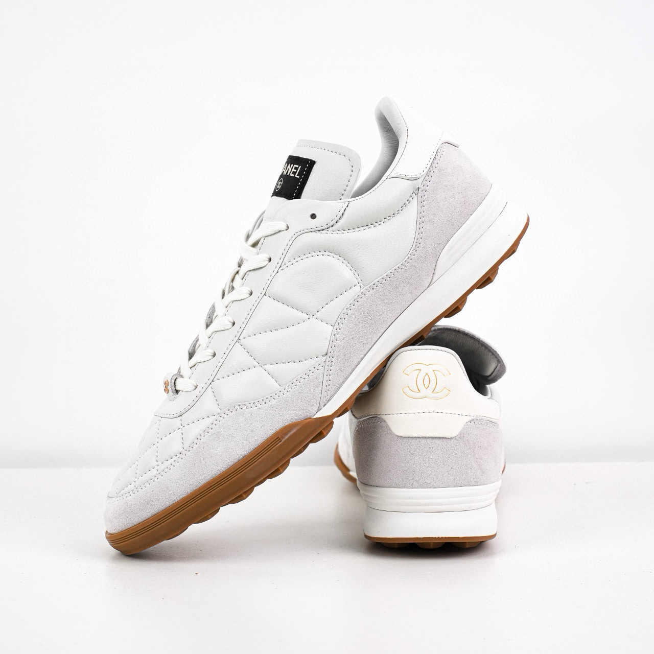 Chanel CC Quilted Calfskin Suede Sneakers Chanel CC Quilted Calfskin Suede Sneakers
