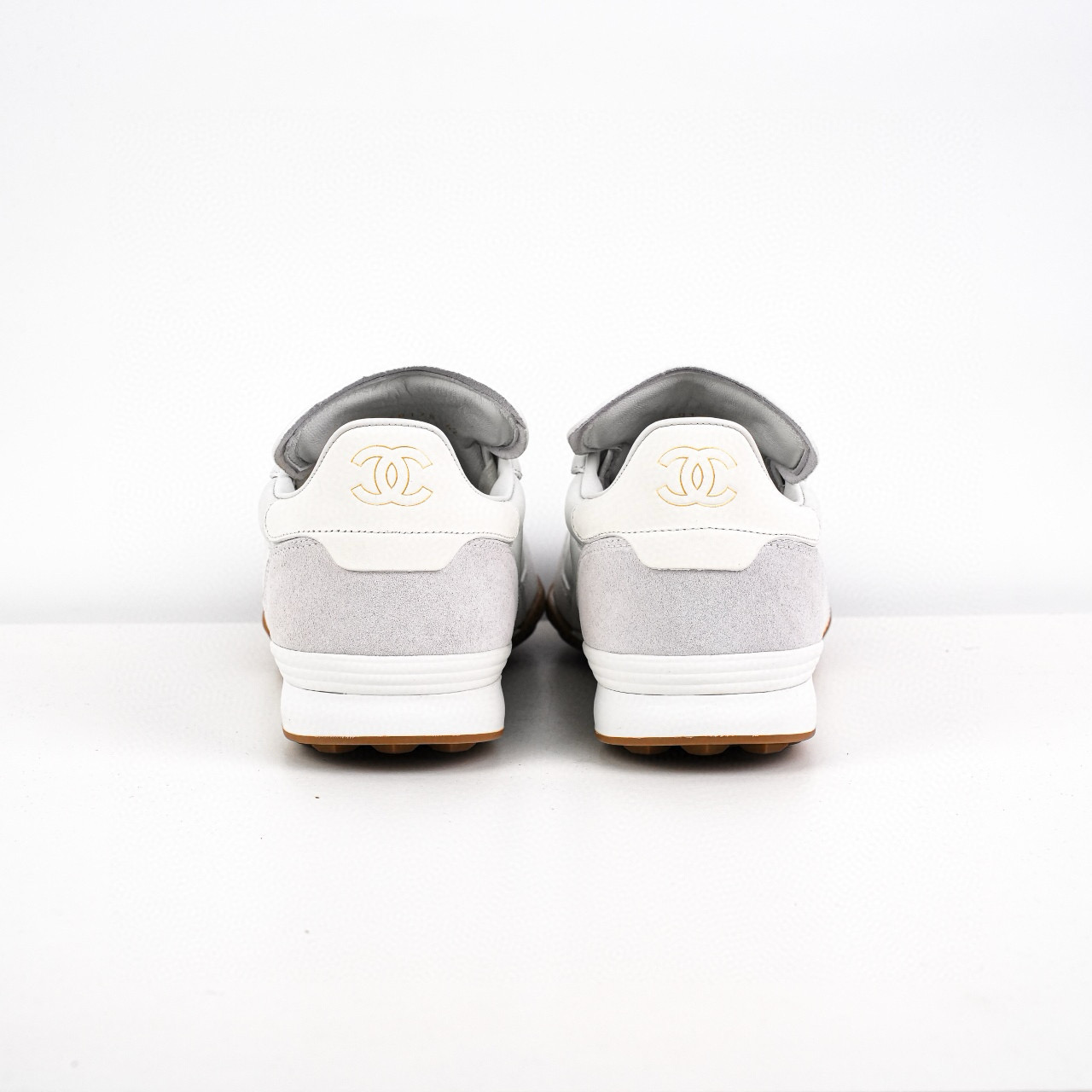 Chanel CC Quilted Calfskin Suede Sneakers Chanel CC Quilted Calfskin Suede Sneakers