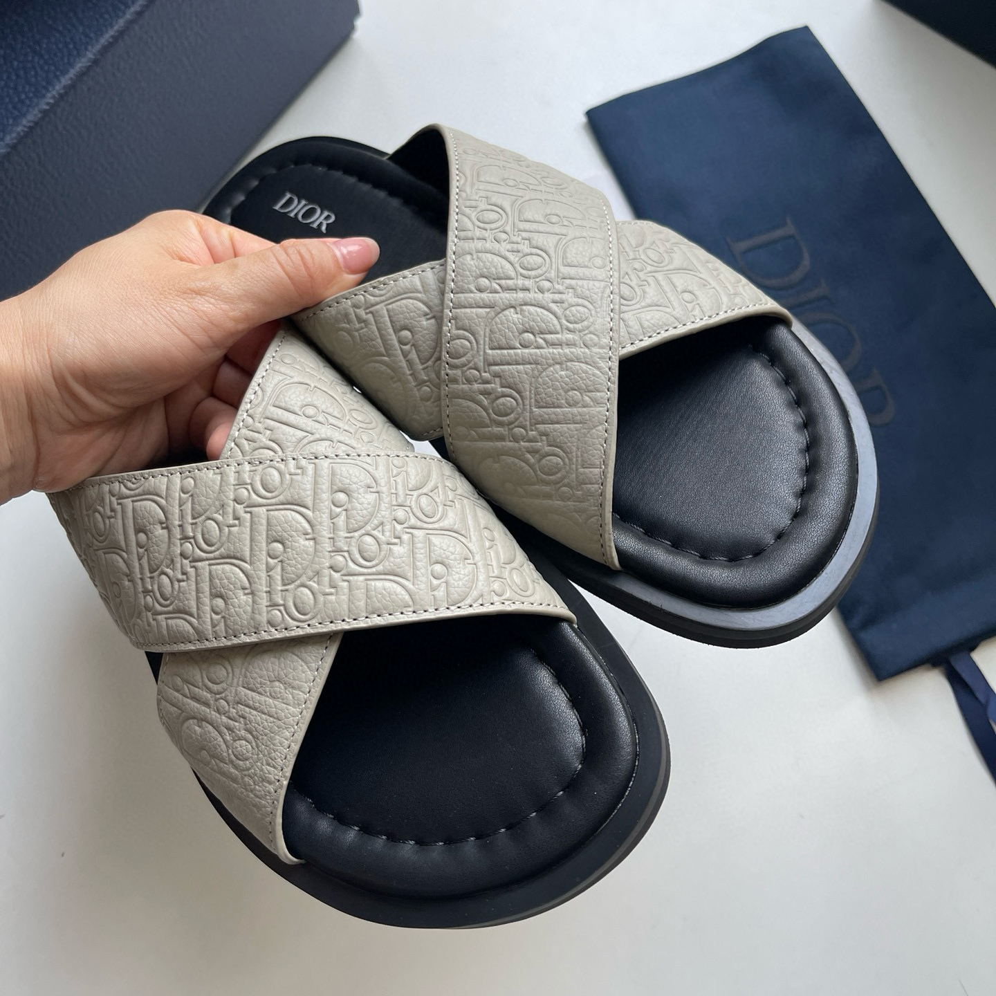 CHRISTIAN DIOR ALIAS OBLIQUE SANDALS GREY CHRISTIAN DIOR ALIAS OBLIQUE SANDALS GREY