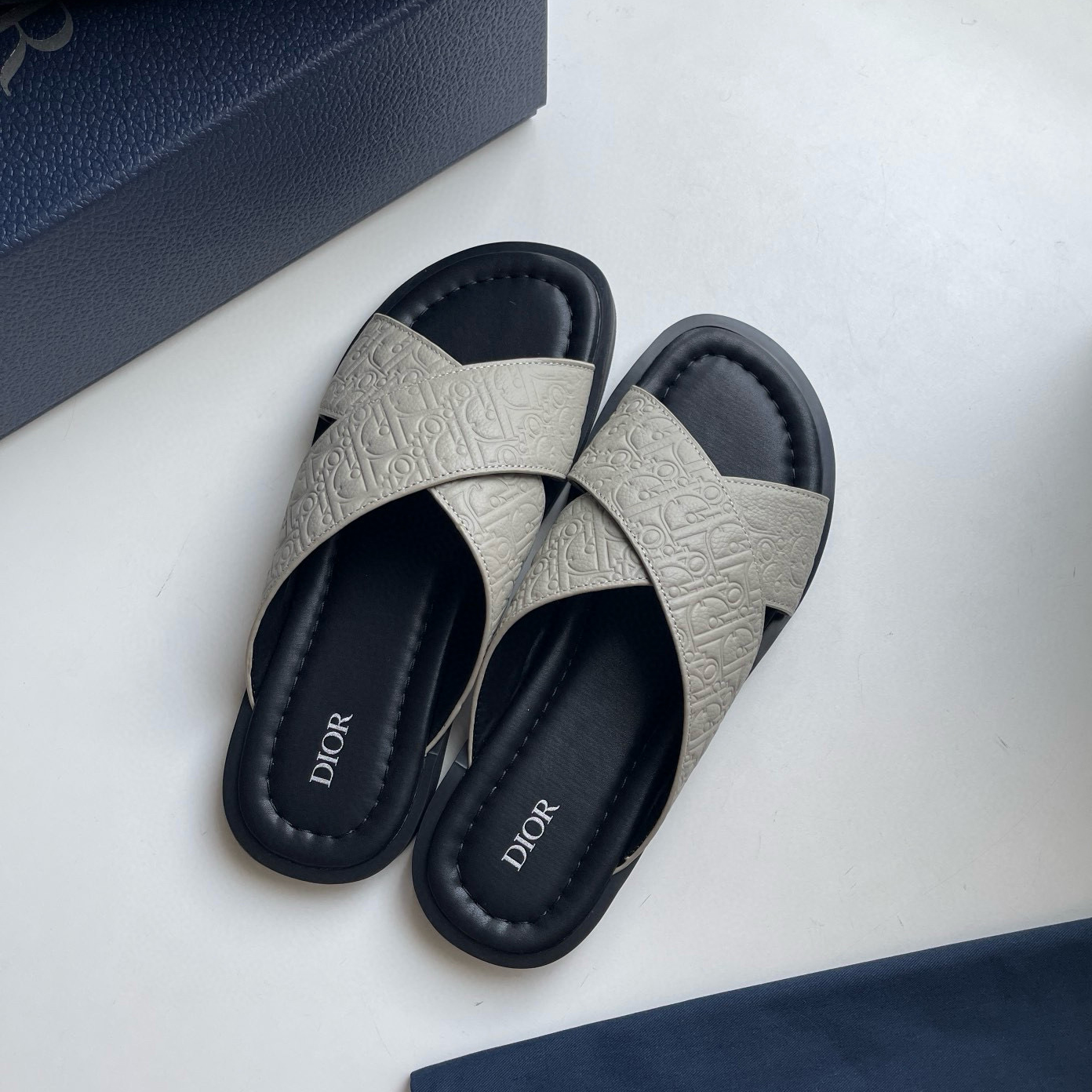 CHRISTIAN DIOR ALIAS OBLIQUE SANDALS GREY