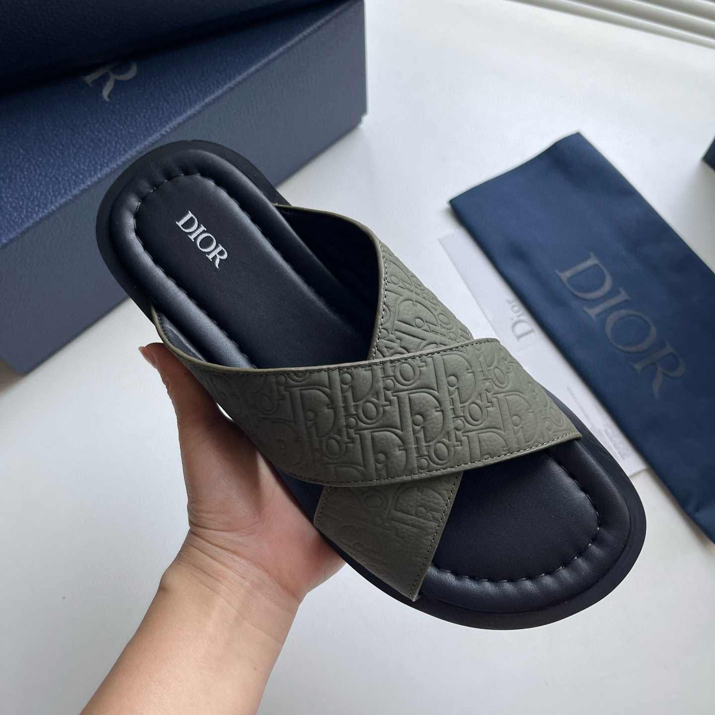 CHRISTIAN DIOR ALIAS OBLIQUE SANDALS OLIVE GREEN CHRISTIAN DIOR ALIAS OBLIQUE SANDALS OLIVE GREEN