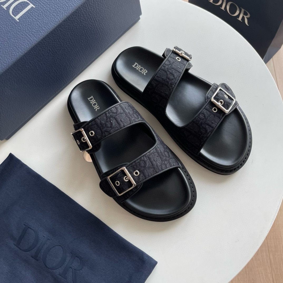 CHRISTIAN DIOR AQUA DIAMOND SANDALS BLACK
