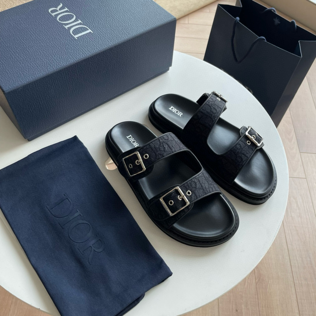 CHRISTIAN DIOR AQUA DIAMOND SANDALS BLACK