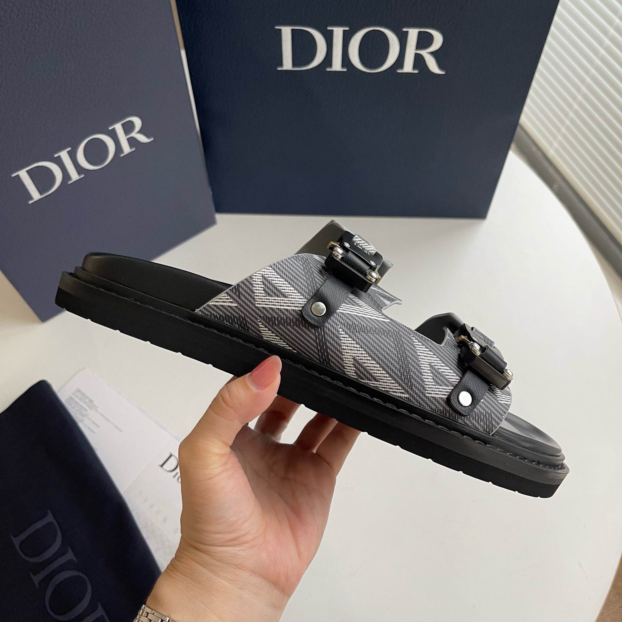 CHRISTIAN DIOR AQUA DIAMOND SANDALS LIGHT GREY CHRISTIAN DIOR AQUA DIAMOND SANDALS LIGHT GREY
