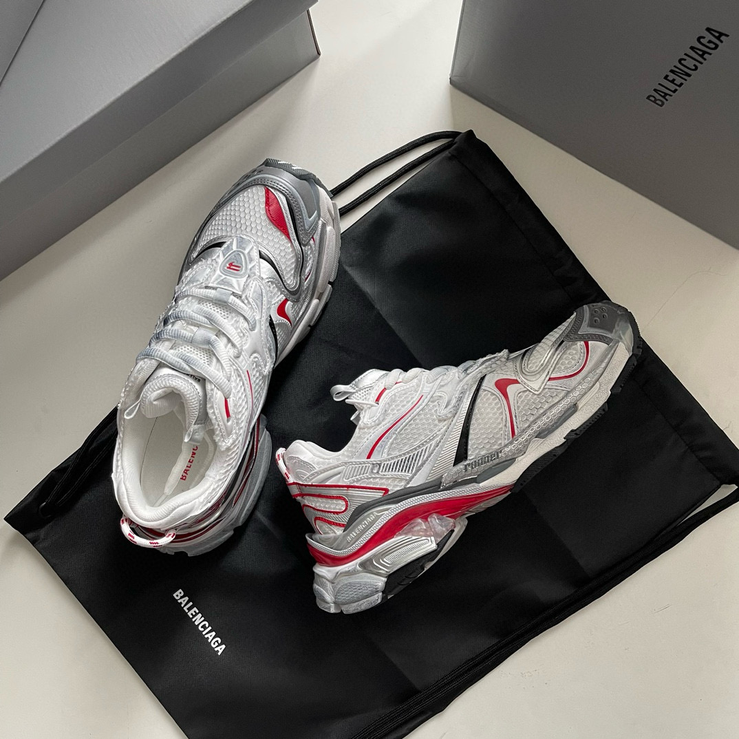 BALENCIAGA RUNNER RED WHITE SILVER BALENCIAGA RUNNER RED WHITE SILVER