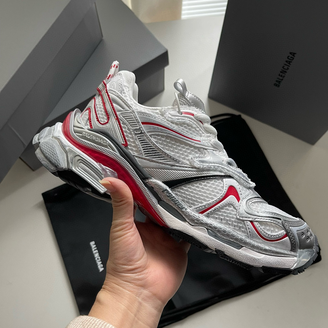 BALENCIAGA RUNNER RED WHITE SILVER