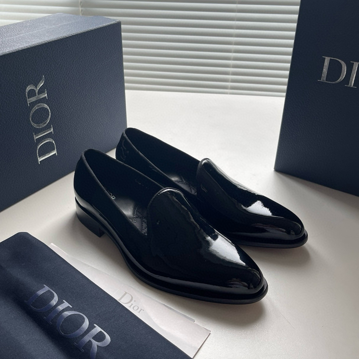 CHRISTIAN DIOR TIMELESS OBLIQUE PATENT LEATHER DERBY SHOES 