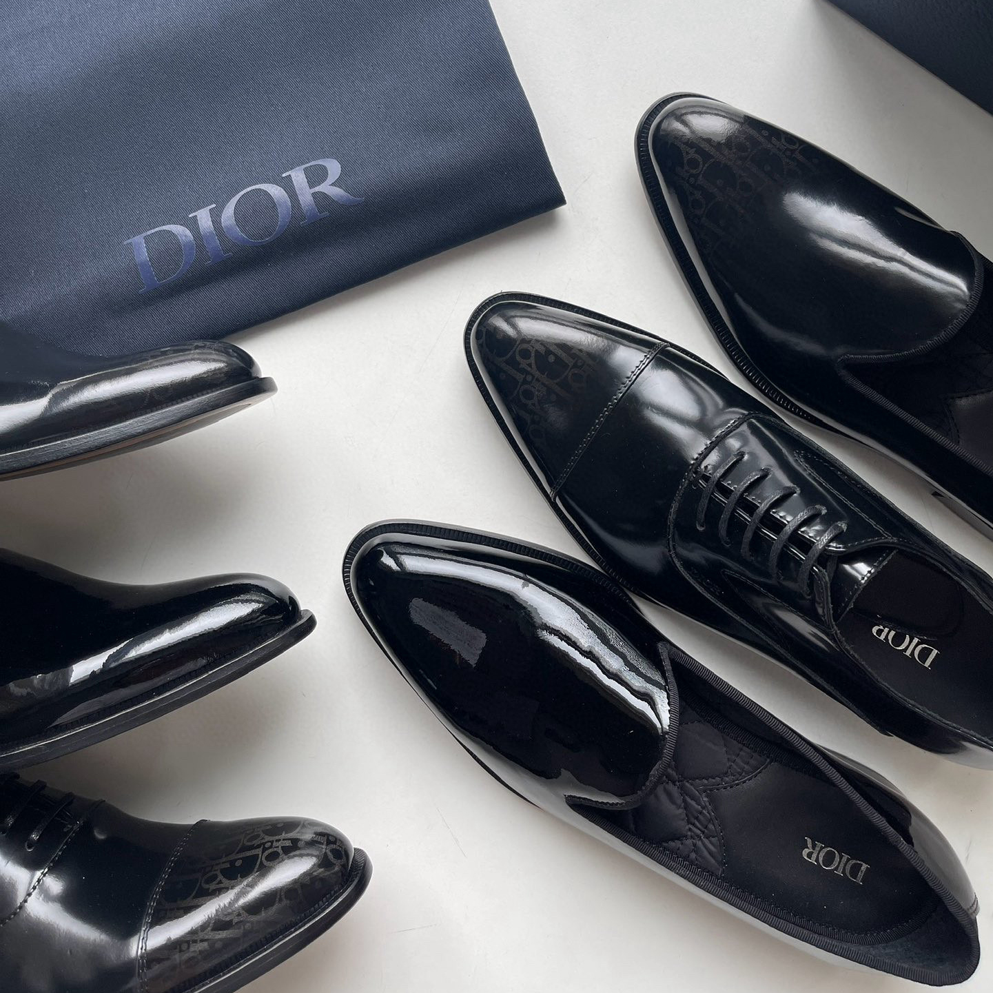 CHRISTIAN DIOR TIMELESS OBLIQUE PATENT LEATHER DERBY SHOES