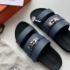 HERMÈS JACKSON KELLY LOCK SANDALS NAVY BLUEB HERMÈS JACKSON KELLY LOCK SANDALS NAVY BLUEB
