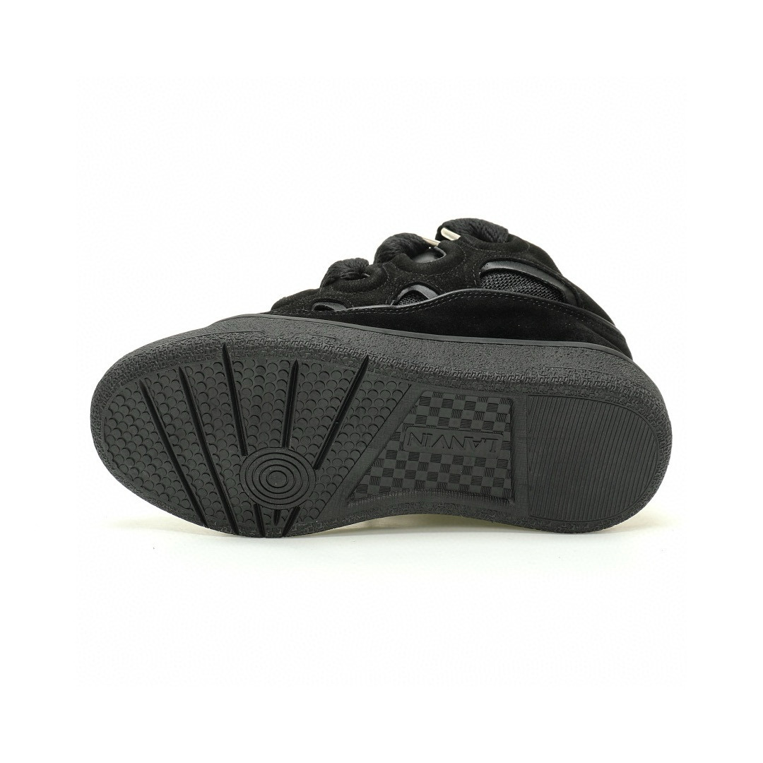 LANVIN Curb Leather Low-Top Sneakers
