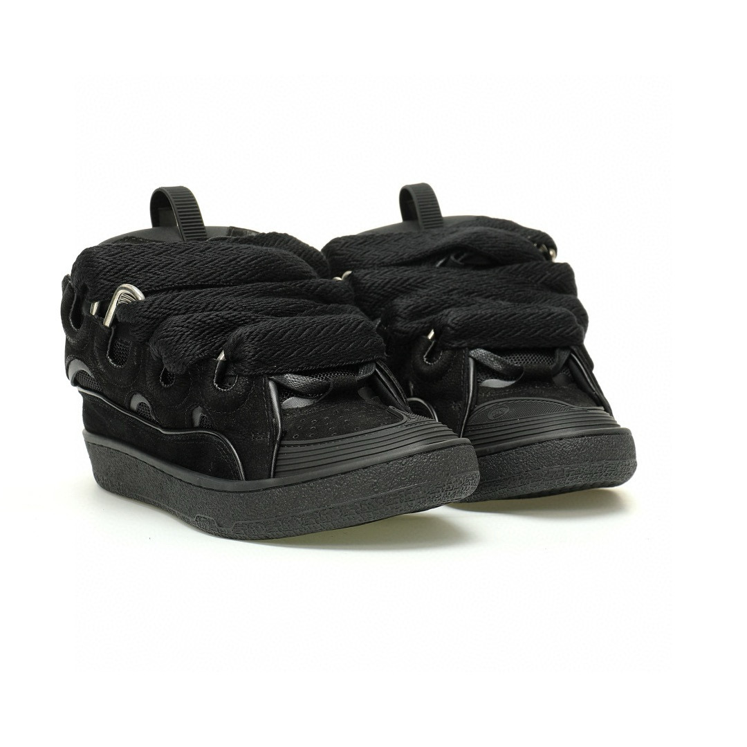 LANVIN Curb Leather Low-Top Sneakers