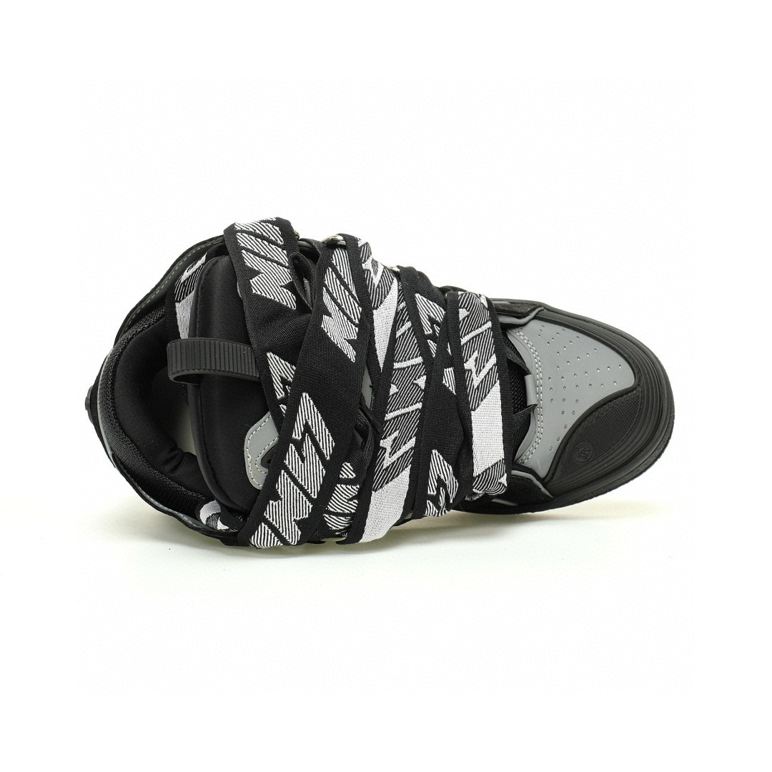LANVIN Curb Leather Low-Top Sneakers