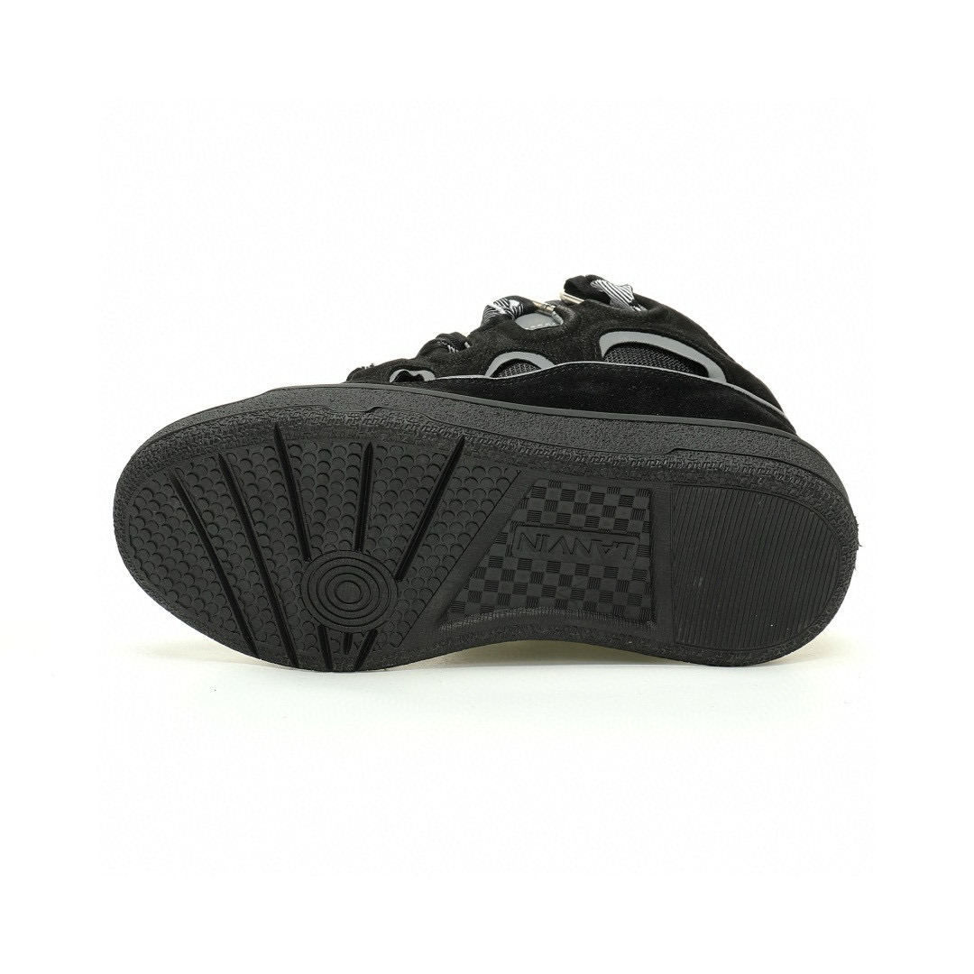 LANVIN Curb Leather Low-Top Sneakers