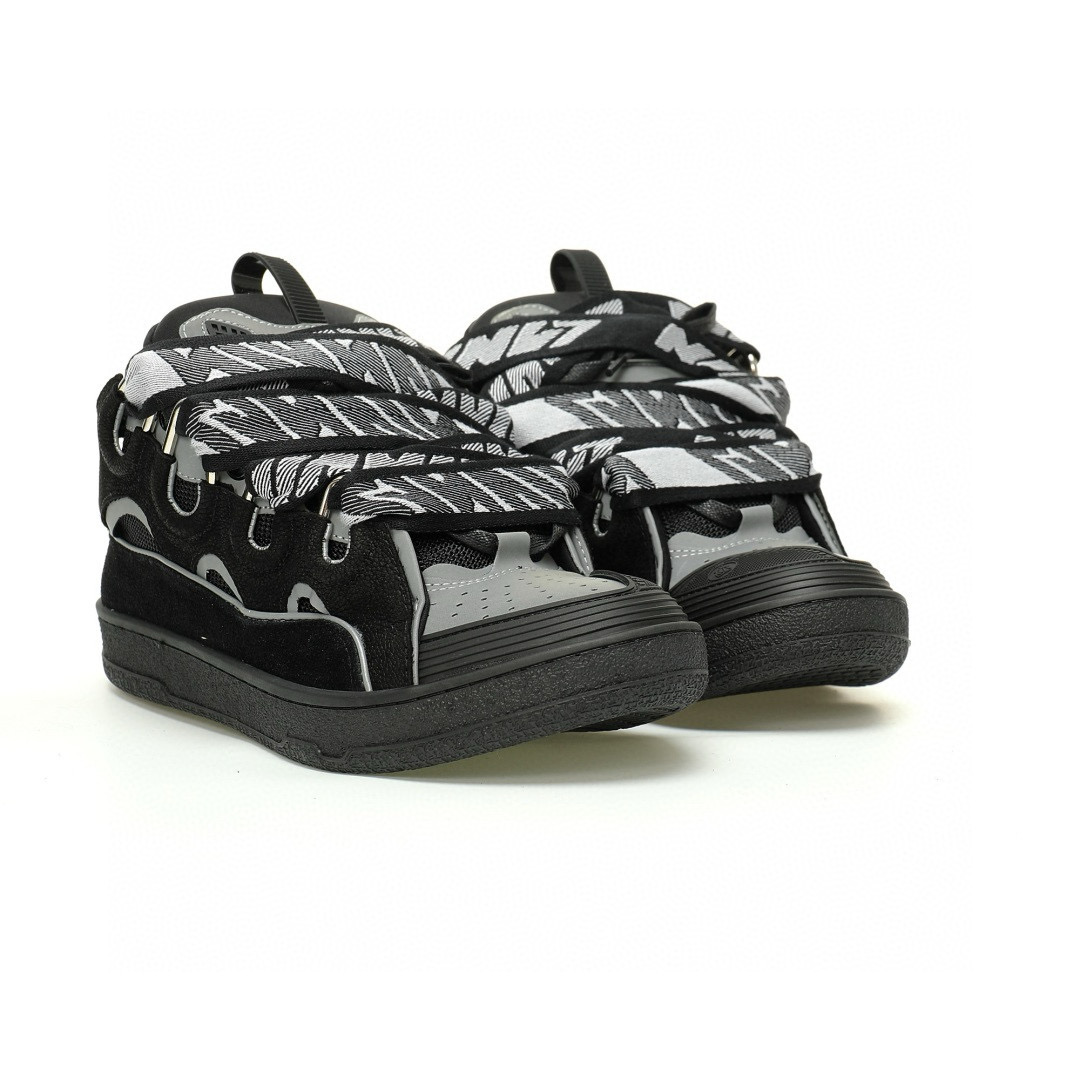 LANVIN Curb Leather Low-Top Sneakers