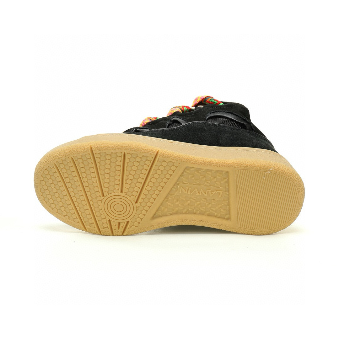 LANVIN Curb Leather Low-Top Sneakers