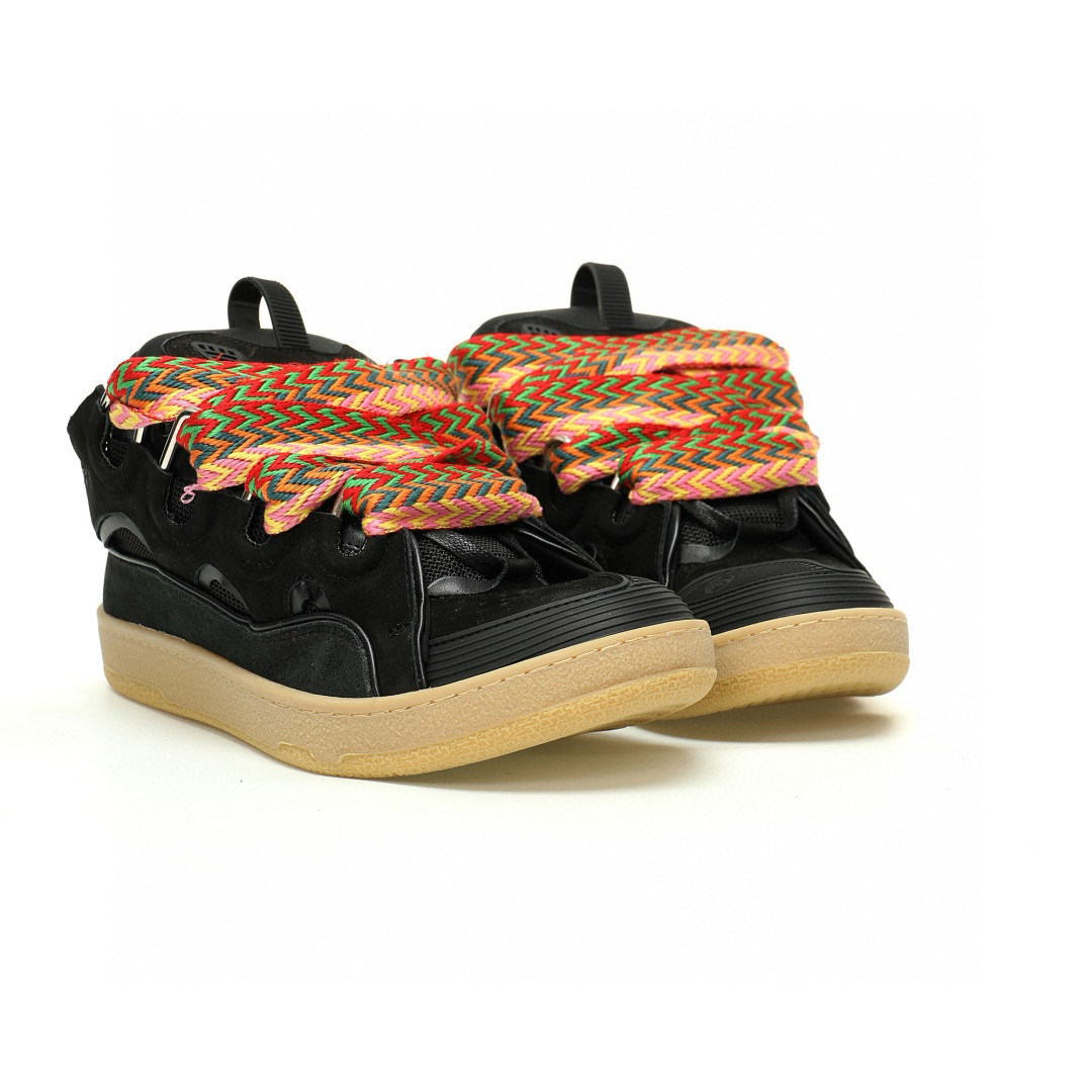 LANVIN Curb Leather Low-Top Sneakers