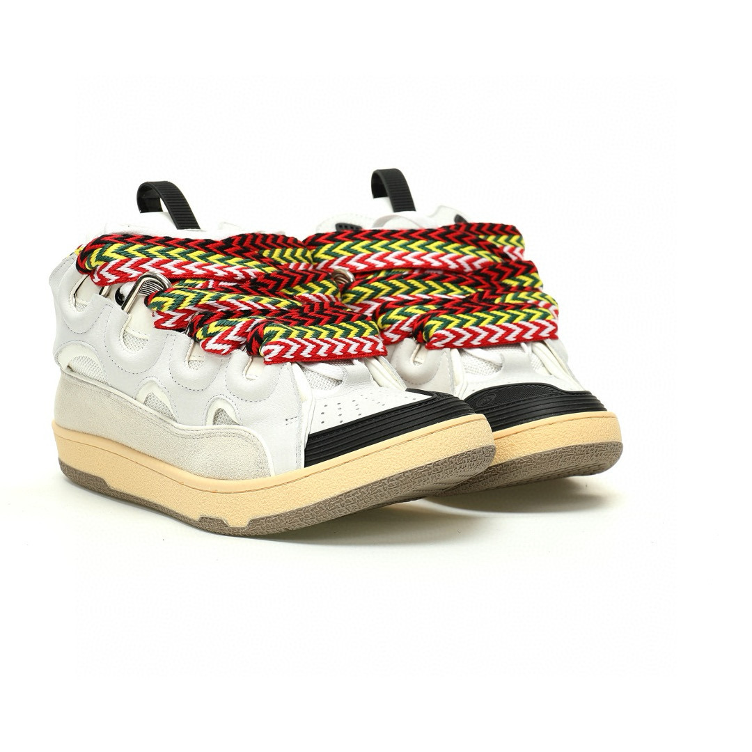 LANVIN Curb Leather Low-Top Sneakers
