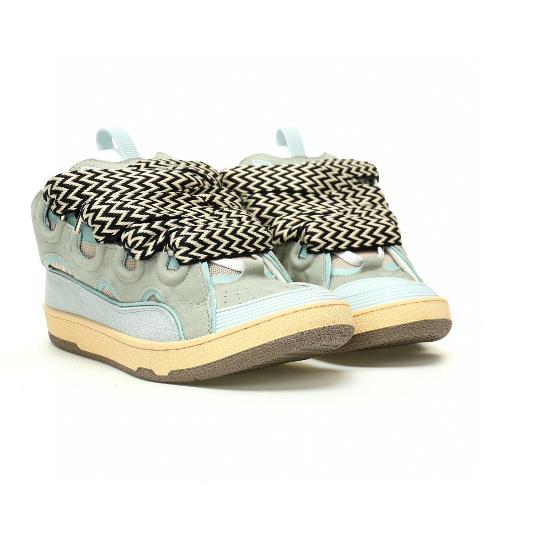 LANVIN Curb Leather Low-Top Sneakers