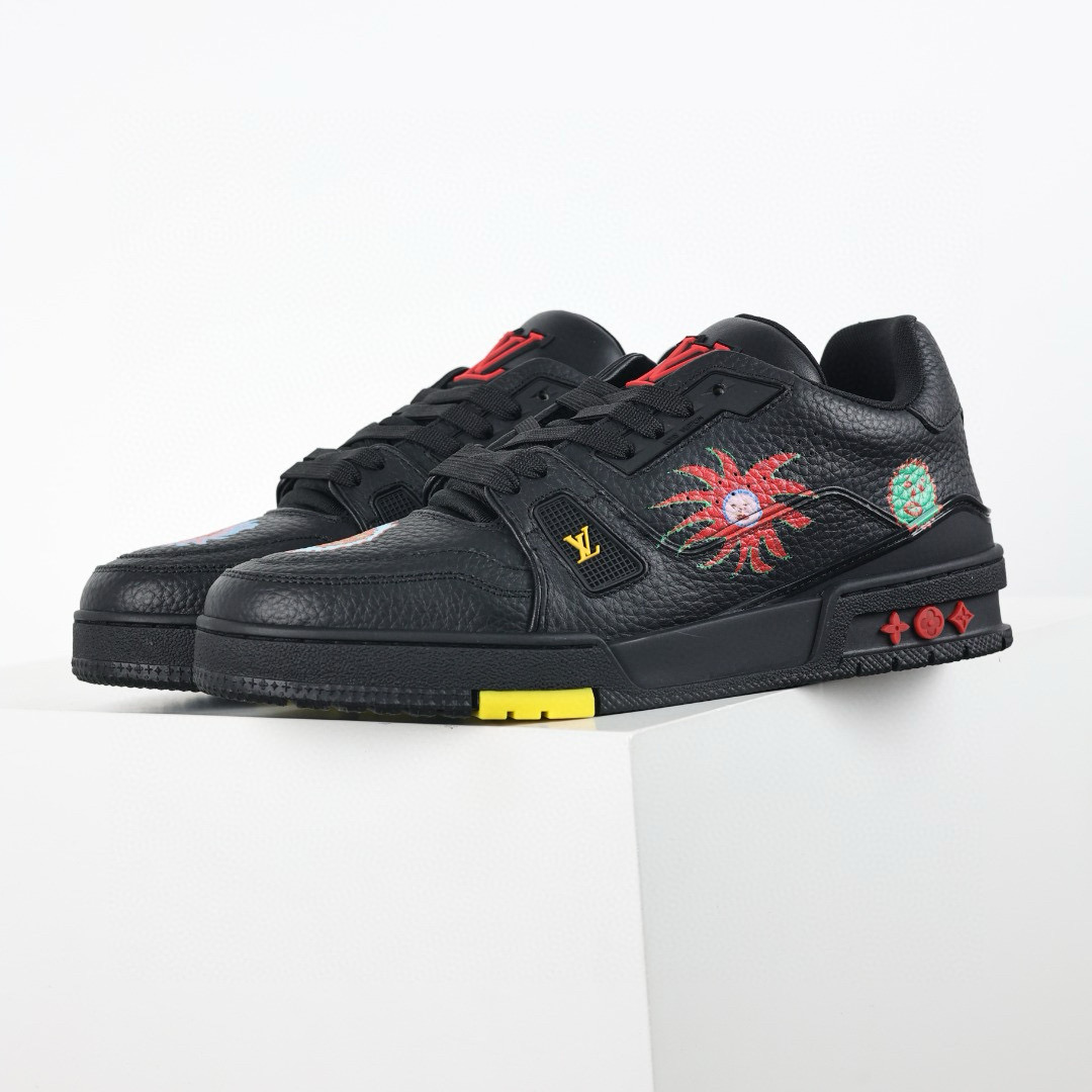 LOUIS VUITTON X Yayoi Kusama LV Trainer Sneaker Black
