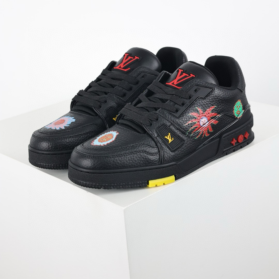 LOUIS VUITTON X Yayoi Kusama LV Trainer Sneaker Black