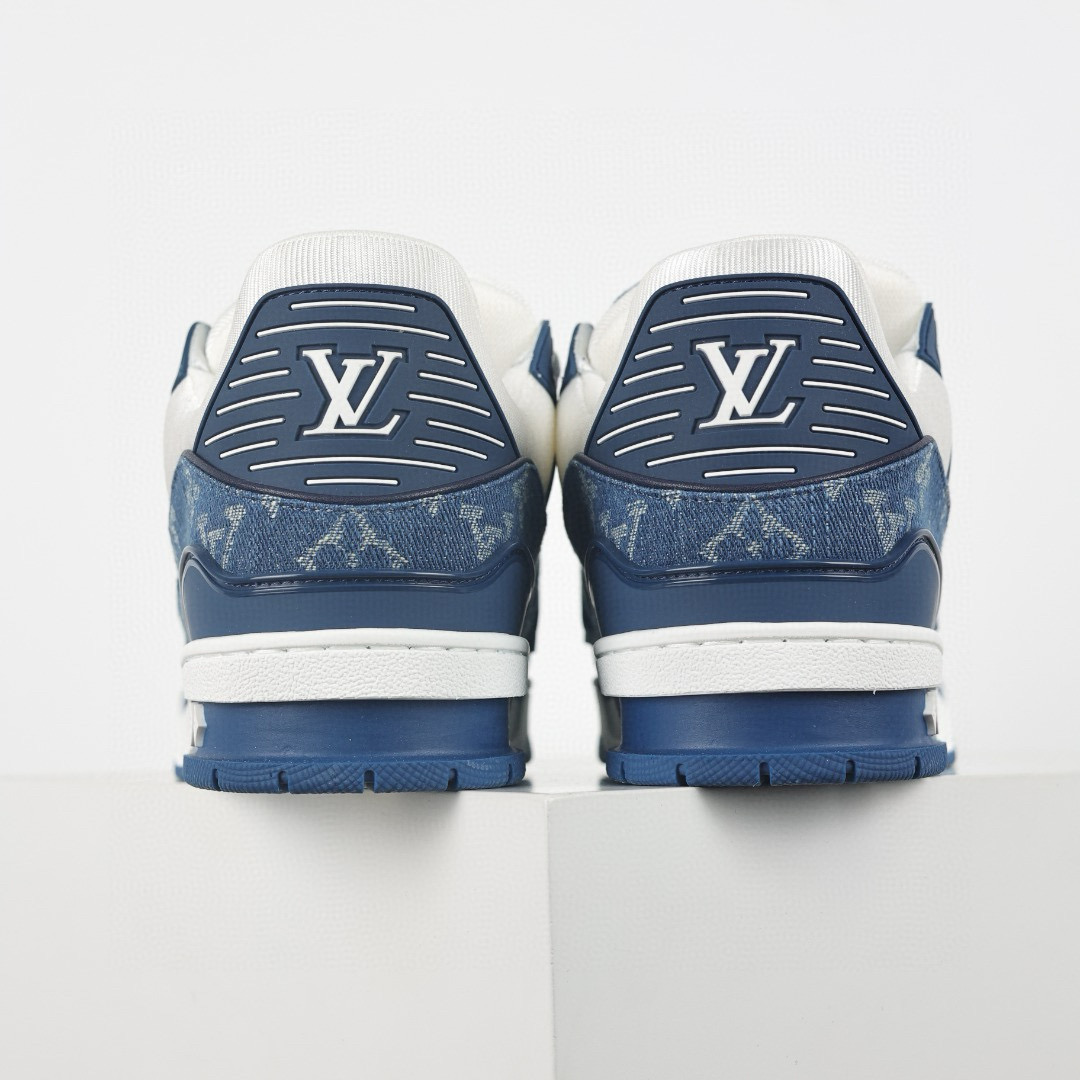 LOUIS VUITTON LV Trainer Sneaker blue jeans LOUIS VUITTON LV Trainer Sneaker blue jeans