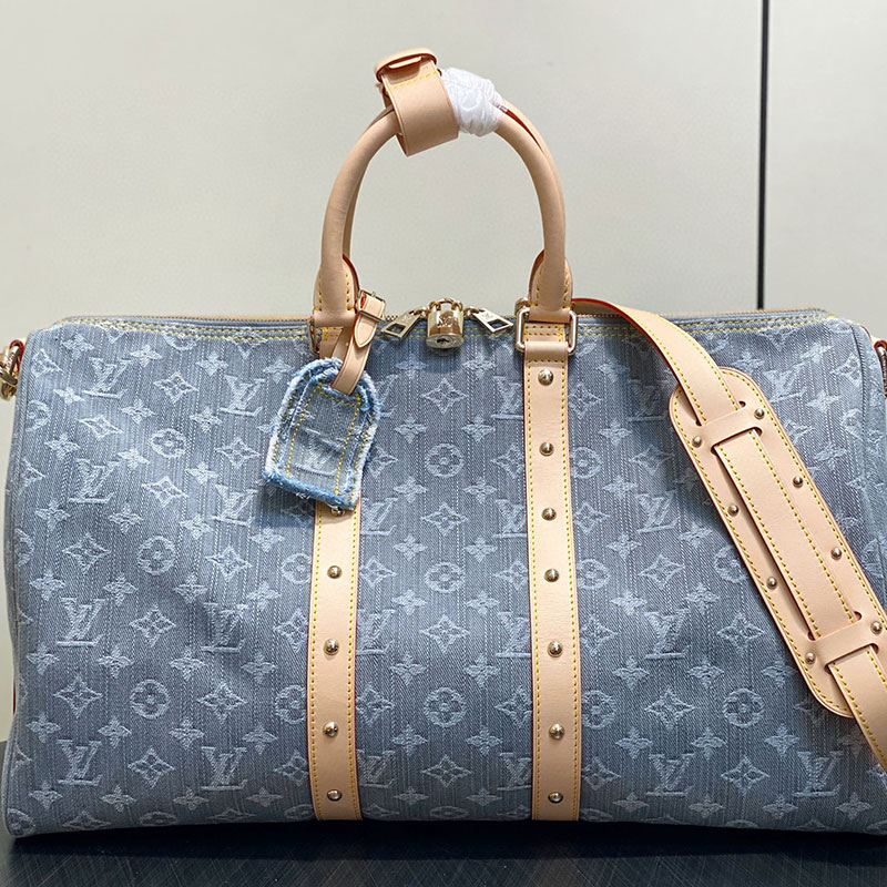 LOUIS VUITTON KEEPALL BLUE JEANS BANDOULIÈRE 45