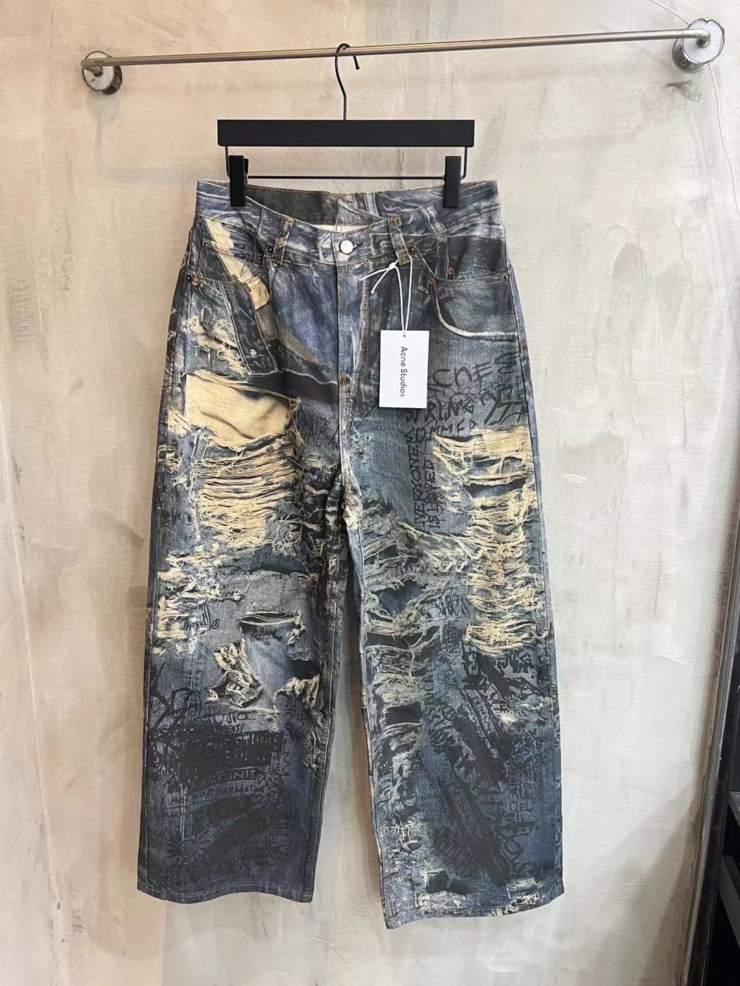 Acne Studio Trompe-l’oeil print jeans