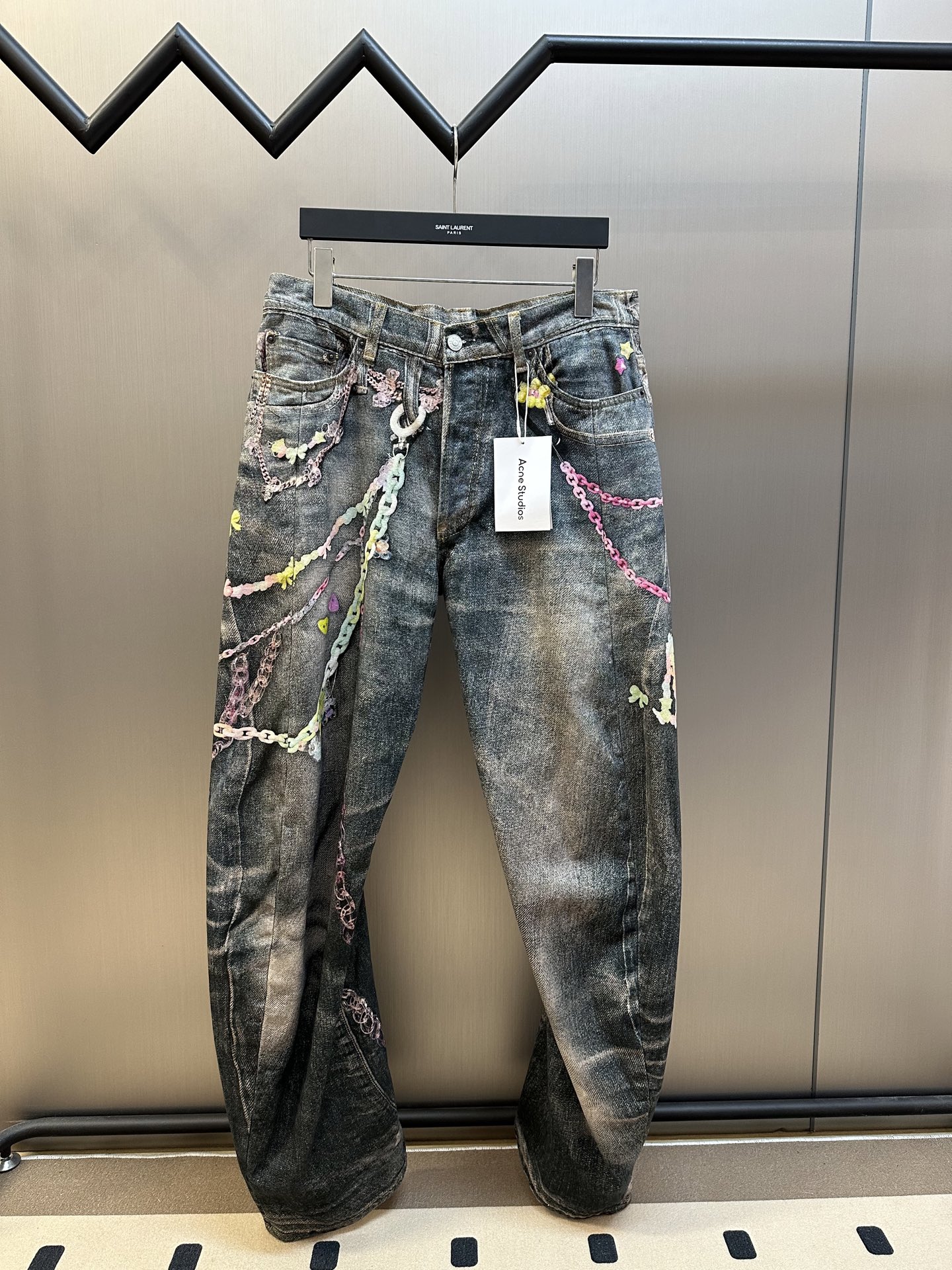 Acne Studio Trompe-l’oeil print jeans