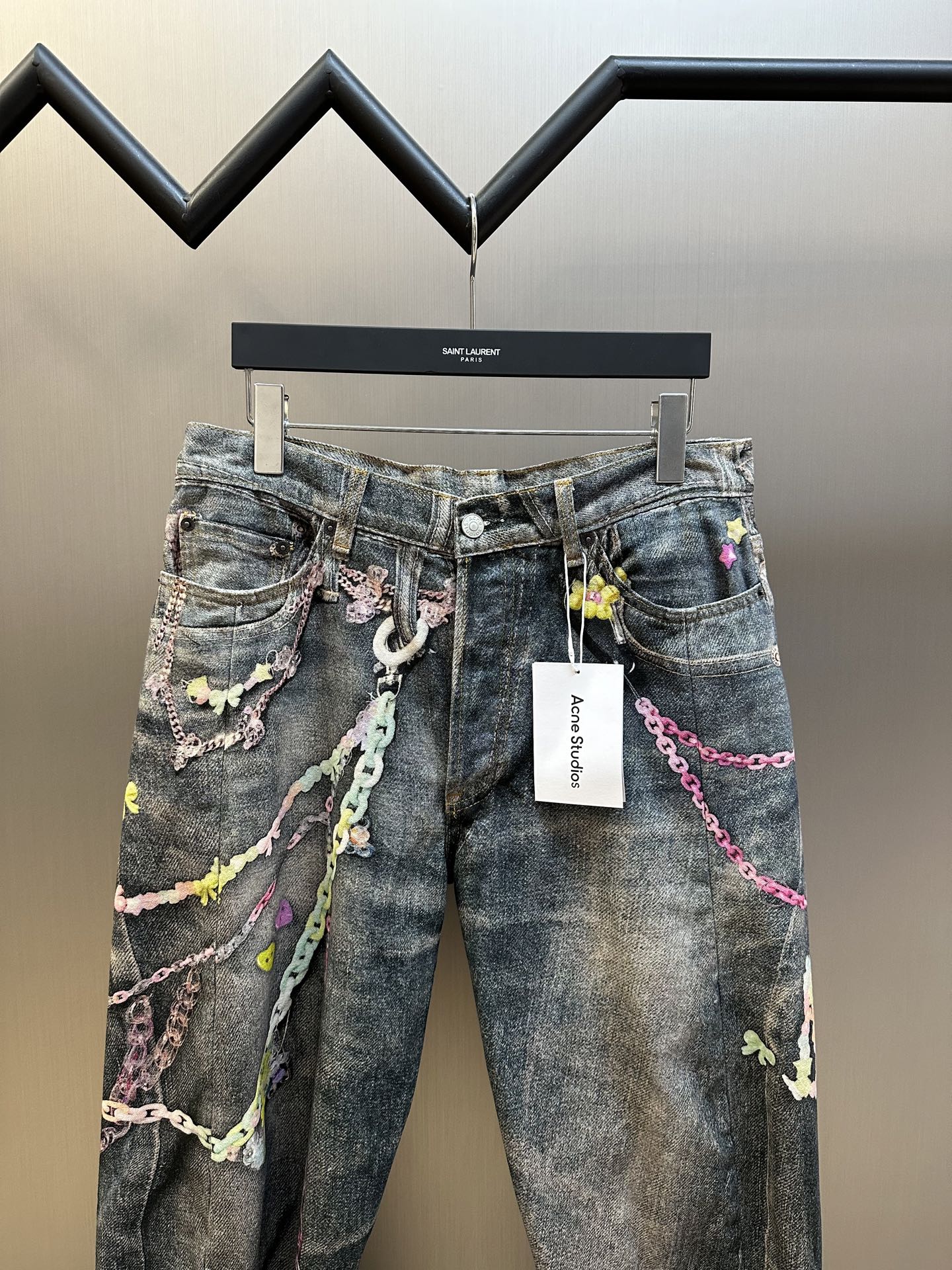 Acne Studio Trompe-l’oeil print jeans