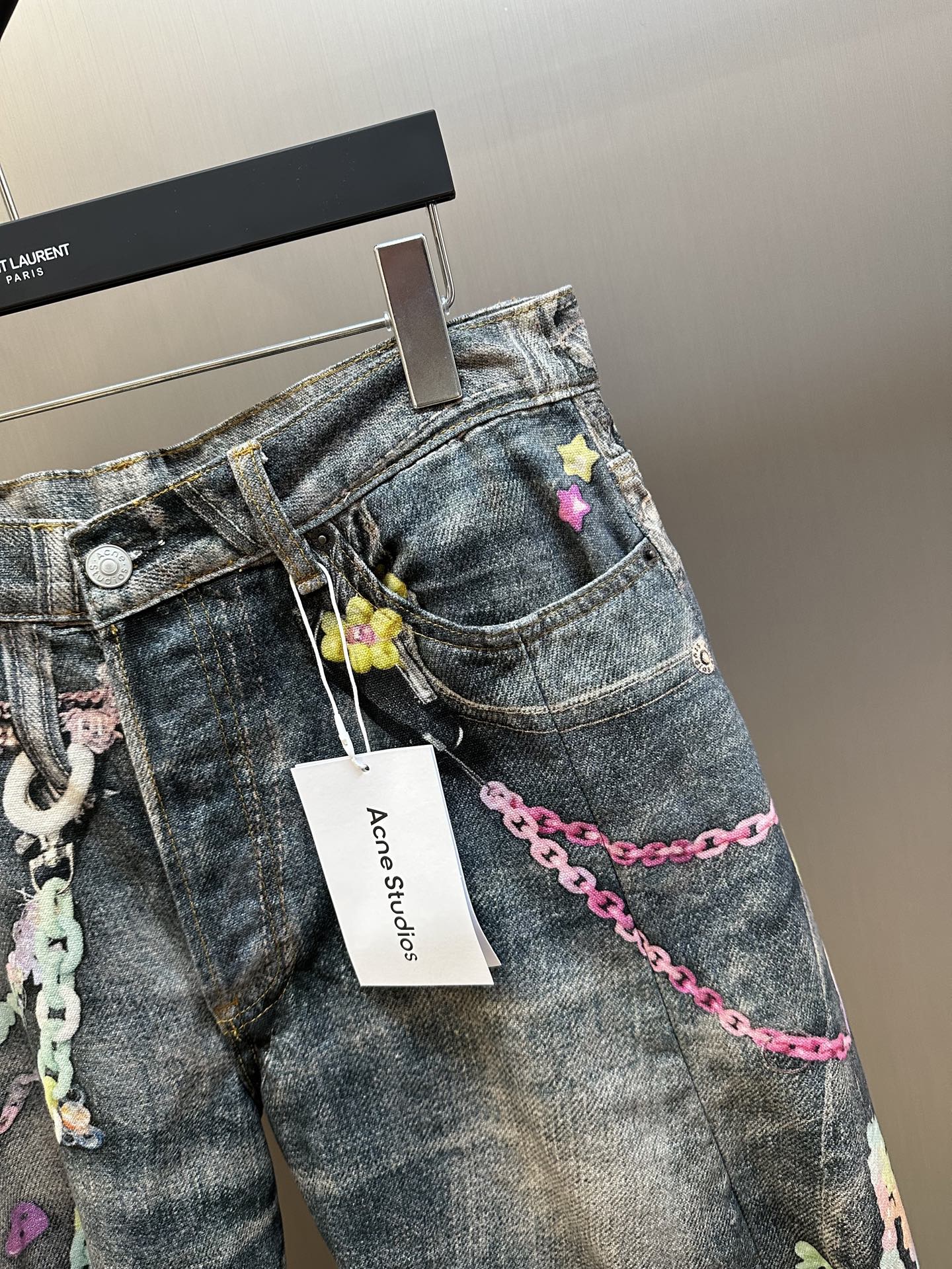 Acne Studio Trompe-l’oeil print jeans