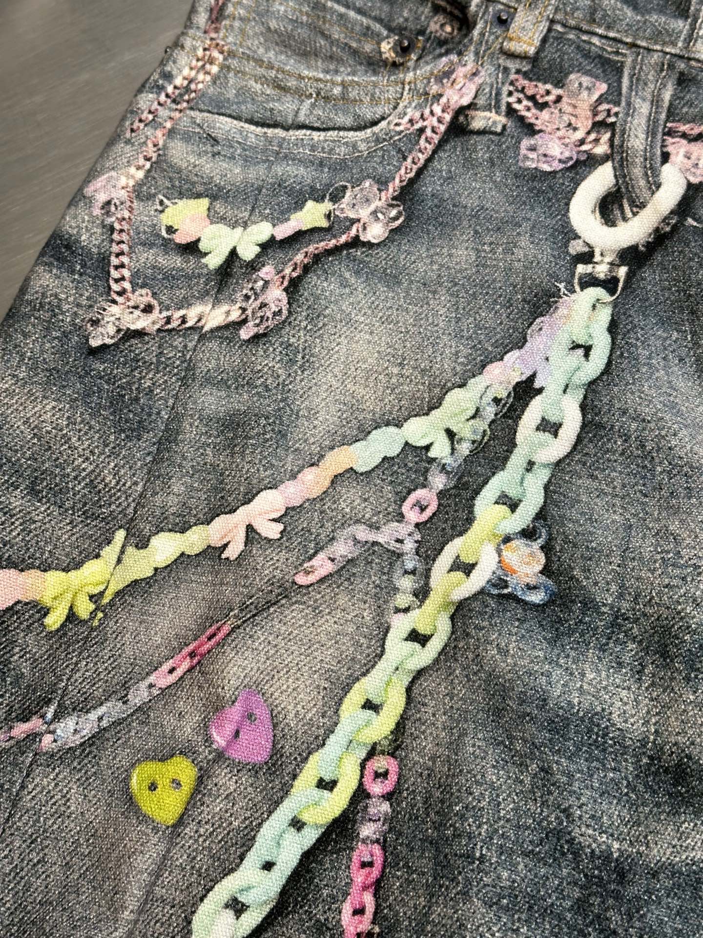 Acne Studio Trompe-l’oeil print jeans