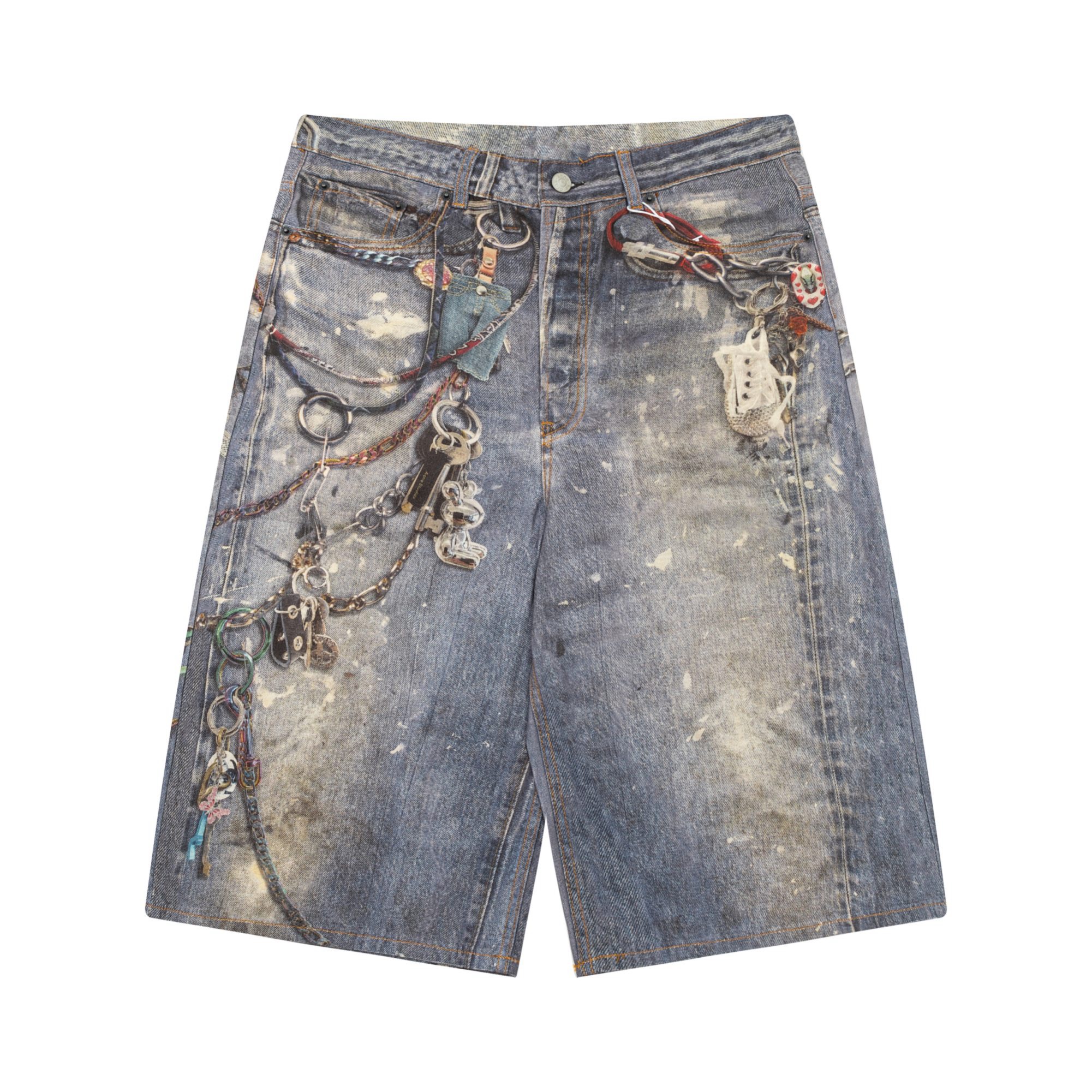 Acne Studio Trompe-l’oeil print  1981 short jeans