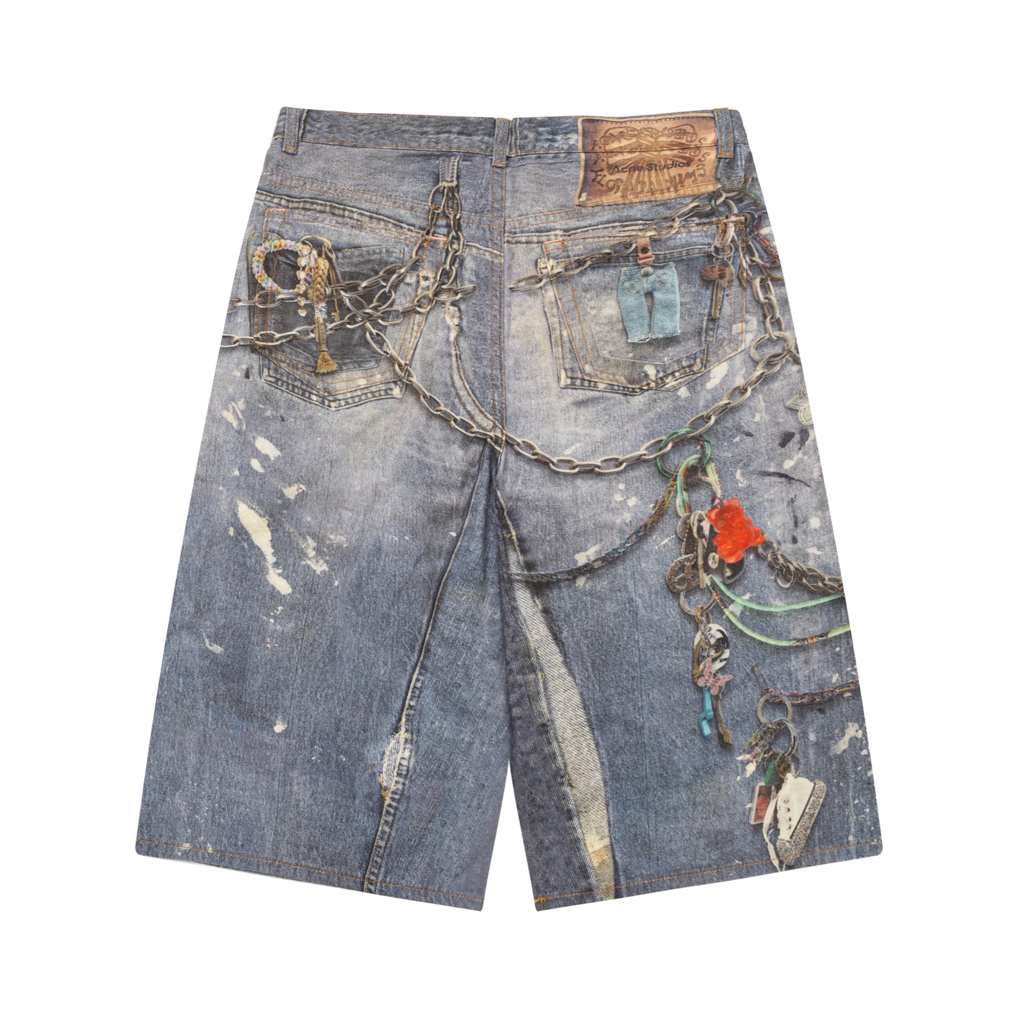 Acne Studio Trompe-l’oeil print  1981 short jeans