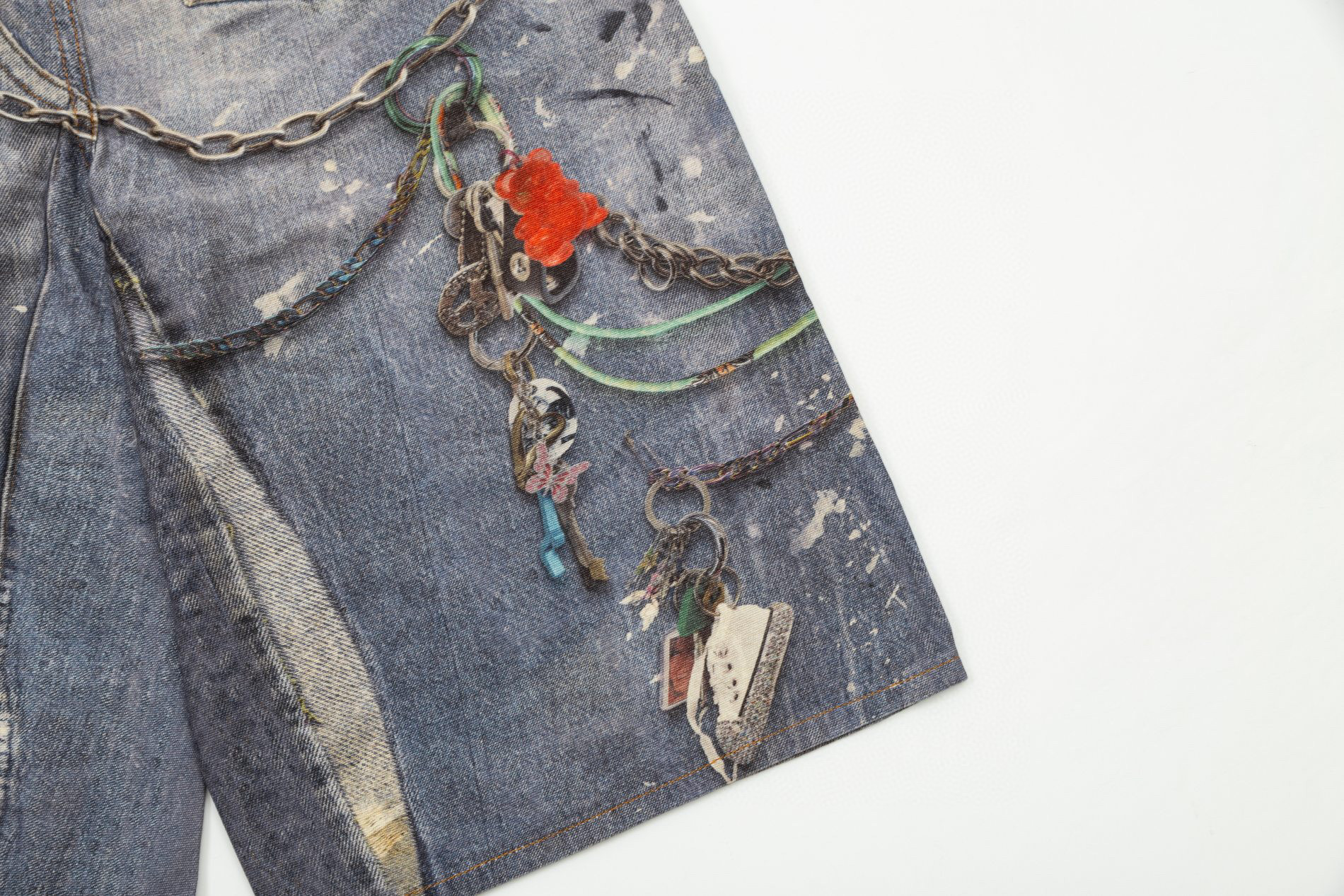 Acne Studio Trompe-l’oeil print 1981 short jeans Acne Studio Trompe-l’oeil print 1981 short jeans