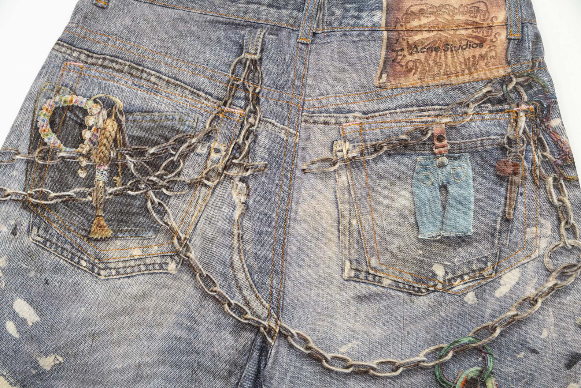 Acne Studio Trompe-l’oeil print 1981 short jeans Acne Studio Trompe-l’oeil print 1981 short jeans
