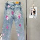 CHROME HEARTS PINK LOGO JEANS CHROME HEARTS PINK LOGO JEANS