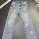 CHROME HEARTS PINK LOGO JEANS CHROME HEARTS PINK LOGO JEANS