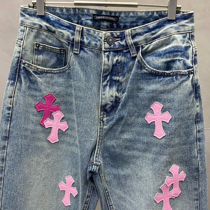 CHROME HEARTS PINK LOGO JEANS CHROME HEARTS PINK LOGO JEANS
