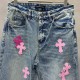 CHROME HEARTS PINK LOGO JEANS CHROME HEARTS PINK LOGO JEANS