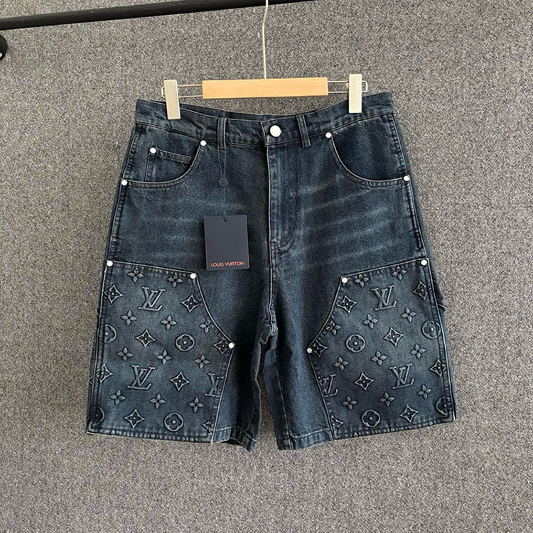 LOUIS VUITTON LOGO SHORT JEANS