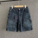 LOUIS VUITTON LOGO SHORT JEANS LOUIS VUITTON LOGO SHORT JEANS
