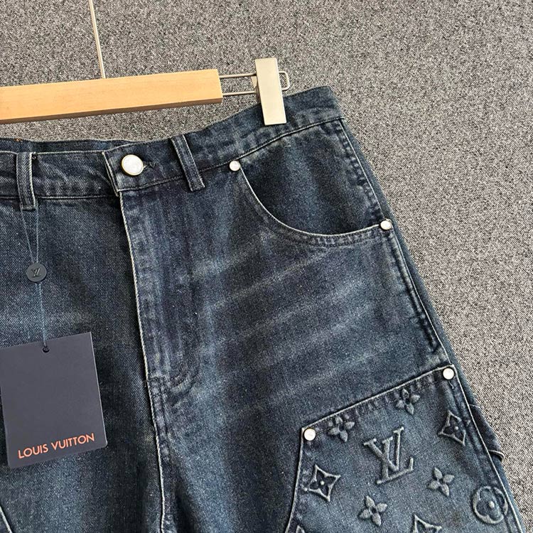 LOUIS VUITTON LOGO SHORT JEANS LOUIS VUITTON LOGO SHORT JEANS